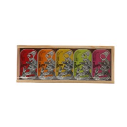 Porthos Caja de madera con sardinas - 5 unidades