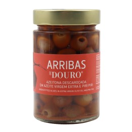 Arribas do Douro Pitted Green Olives in Extra Virgin Olive Oil and Piri Piri