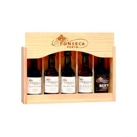 Fonseca 5 Porto wines in Wooden Box