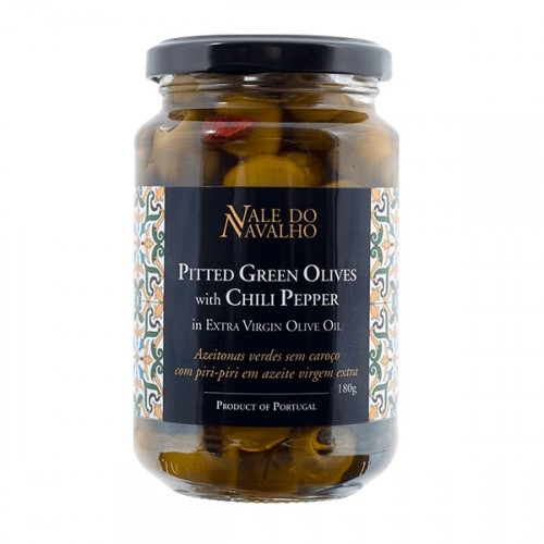 Vale do Navalho Pitted Green Olives with Chili Pepper 180 g