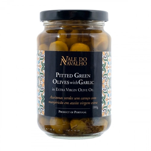 Vale do Navalho Pitted Green Olives with Garlic 180 g