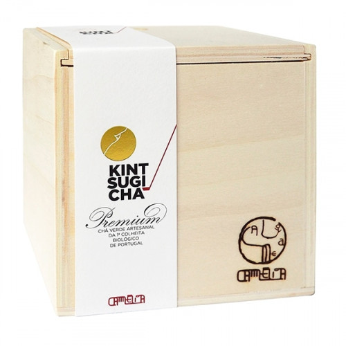 Kintsugi Chá Verde Biológico com caixa de madeira