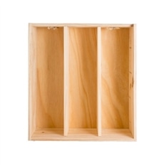 4x Three Bottles Wooden Box without the Front Panel - PFM0042