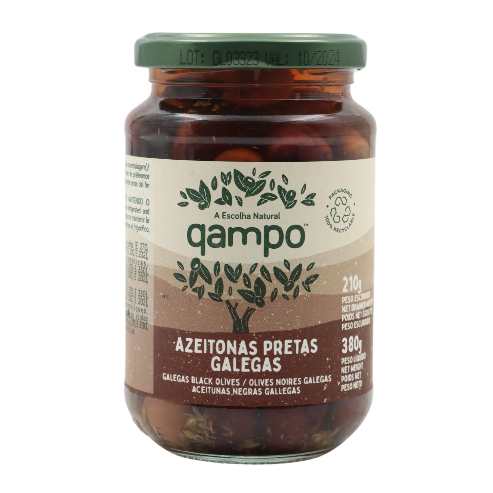 Qampo Galega Black Olives 210 g