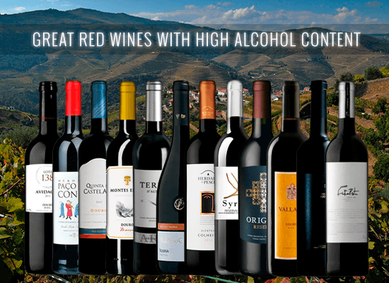 Check our selection of great red wines with 14,5% or higher alcohol level